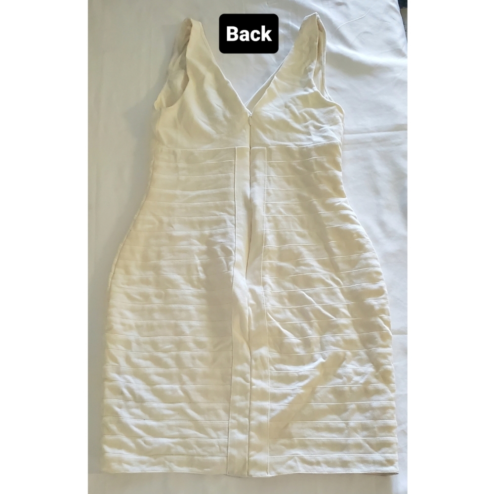 EXPRESS Cream Bodycon Cocktail Dress - Picture 3 of 5